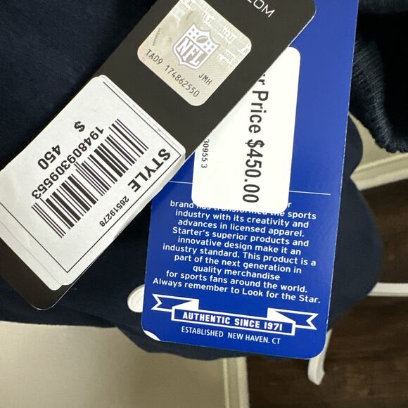 🔥Starter Dallas Cowboys Varsity Bomber Jacket Men’s Small Navy Blue MSRP $450 - Picture 15 of 16